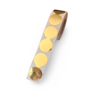 Tassensluiters etiket | Glamorous Gold | 25mm rond (2) 61mm breed