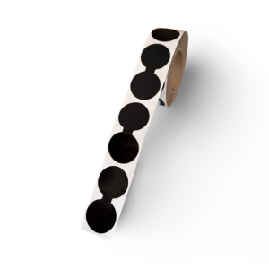 Tassensluiters etiket | Pitch Black | 25mm rond (2) 61mm breed