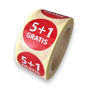 5+1 gratis Etiket op rol