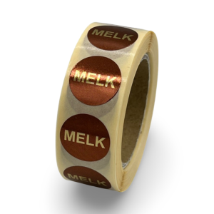 Melk chocolade etiket op rol