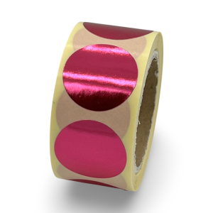 Roze sluitsticker rond 25mm
