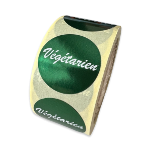 Végétarien etiket op rol