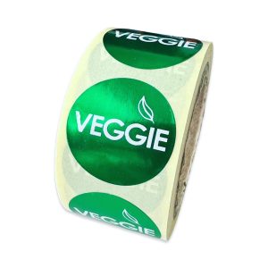 Vegan sticker op rol veggie