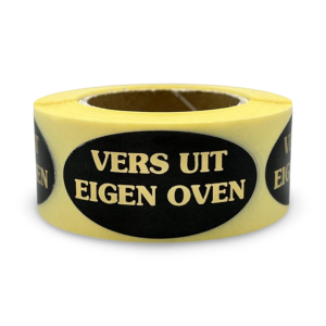 Vers uit eigen oven sticker op rol