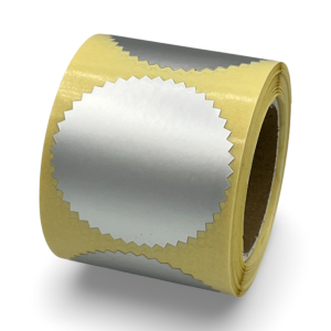 Zilveren sluitsticker rond