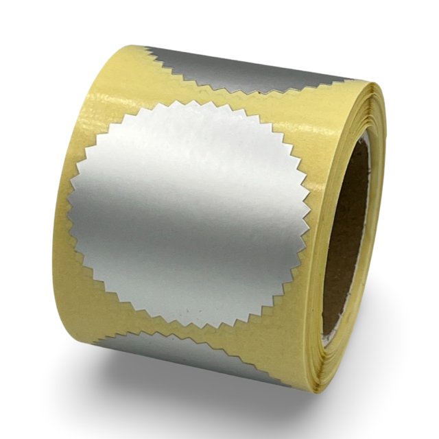 Zilveren sluitsticker rond