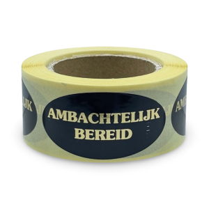 ambachtelijk bereid etiket op rol