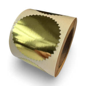 Gouden sluitsticker met sterrand