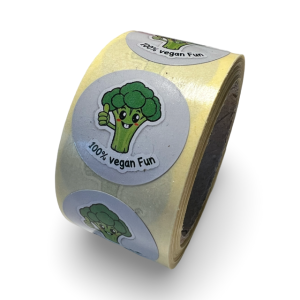 vegan sticker op rol